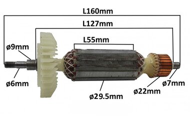Якорь на  болгарку  мшу  125 (діаметр 29.5)