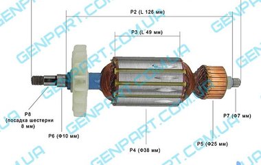 Якорь на болгарку  РИТМ  МШУ-1050-125