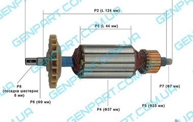 Якорь на болгарку  EINHELL  BWS 850/125 (new)